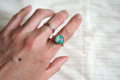 Emerald Canopy Adjustable Ring