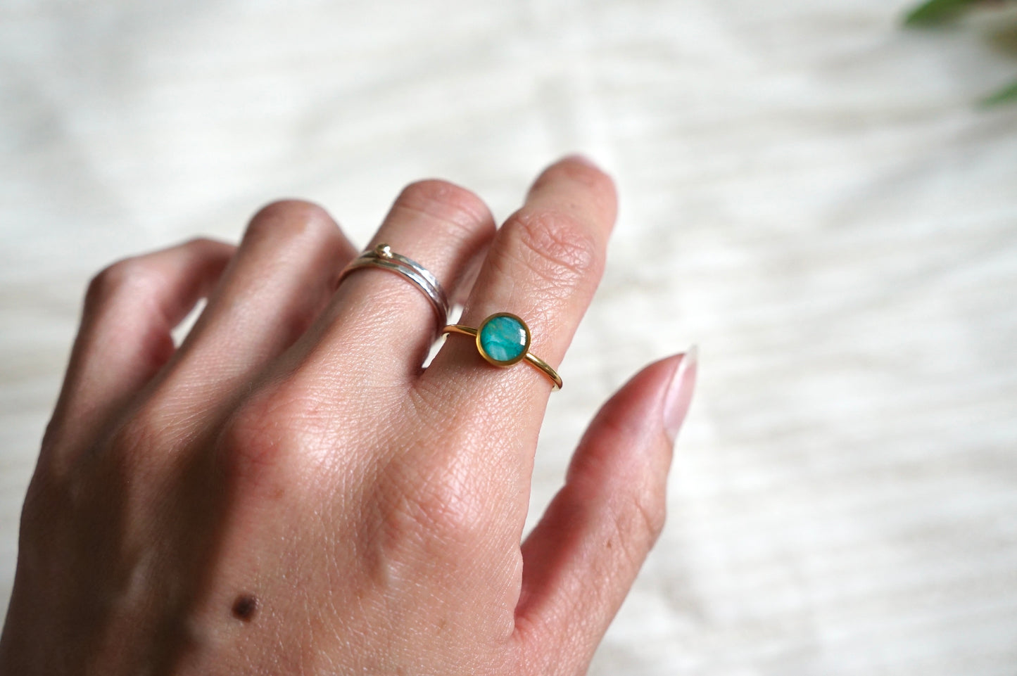Emerald Canopy Adjustable Ring