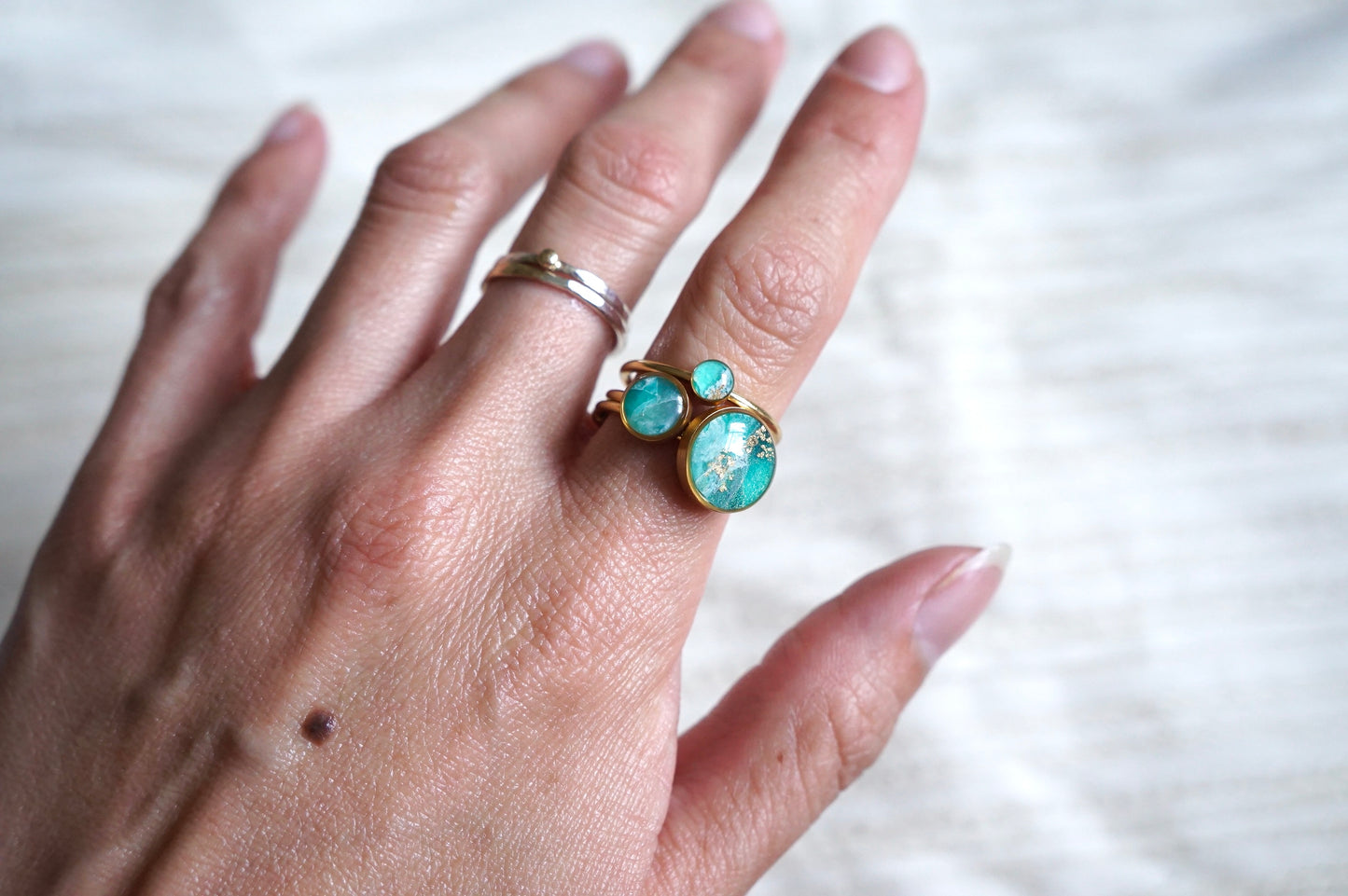 Emerald Canopy Adjustable Ring