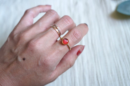 Luminous Ember Adjustable Ring