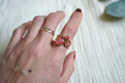 Luminous Ember Adjustable Ring
