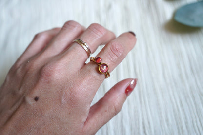 Luminous Ember Adjustable Ring