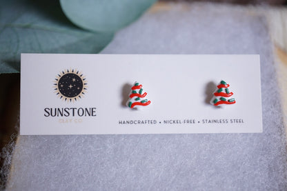 Little Debbie Christmas Cake stud earrings in small
