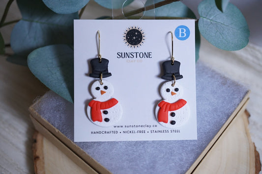 Snowman Dangle Earrings