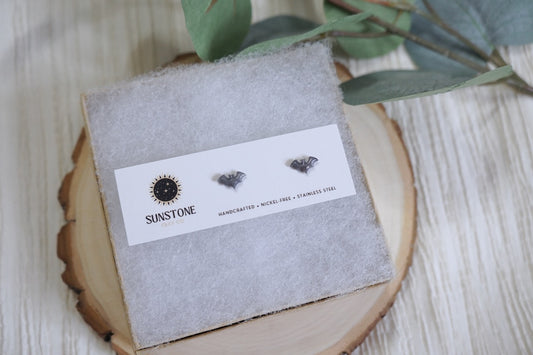 Unique handcrafted bat earrings from Sunstone Clay Co Collector Minis Collection